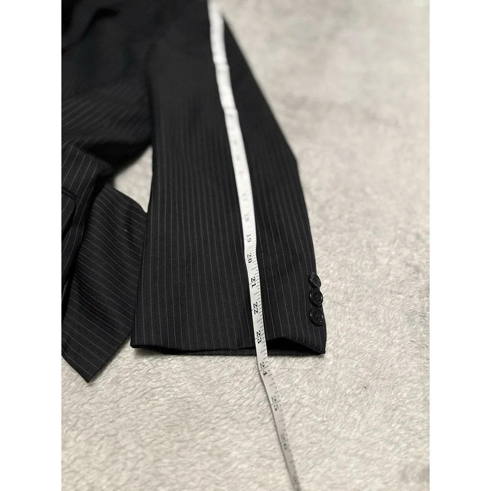 Michael‎ Kors Men's Black Wool Sport Blazer Jacket Size 46R Stripped Classic